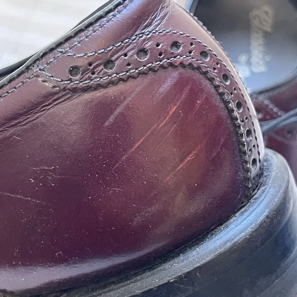 Foot Joy Men Oxford Shoes Leather Burgundy Size 7.5D Style 73981 Made In USA